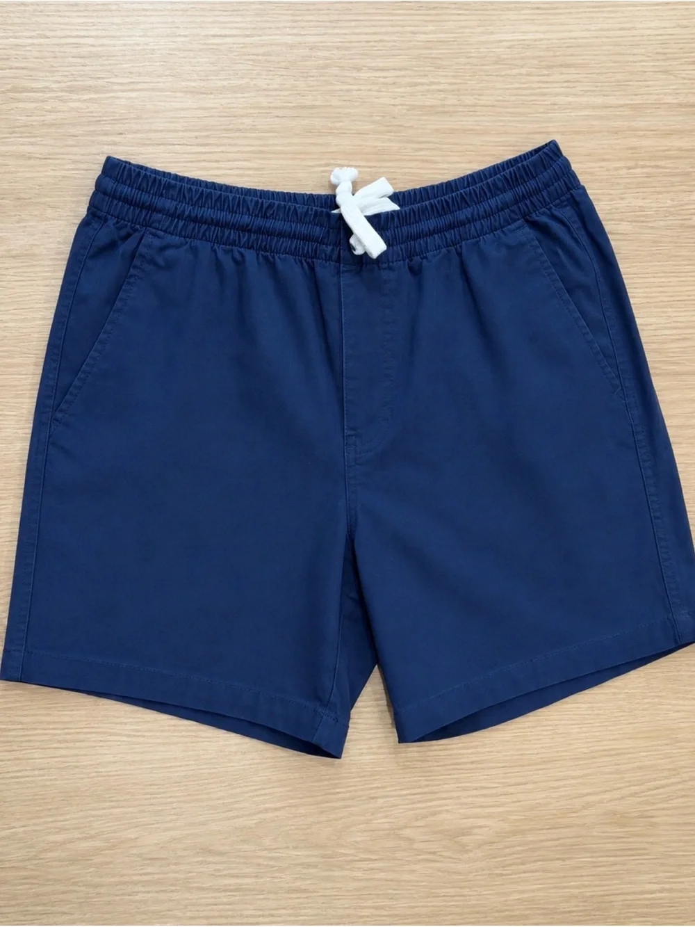 crown & ivy Navy Swim Trunks with White Drawstring